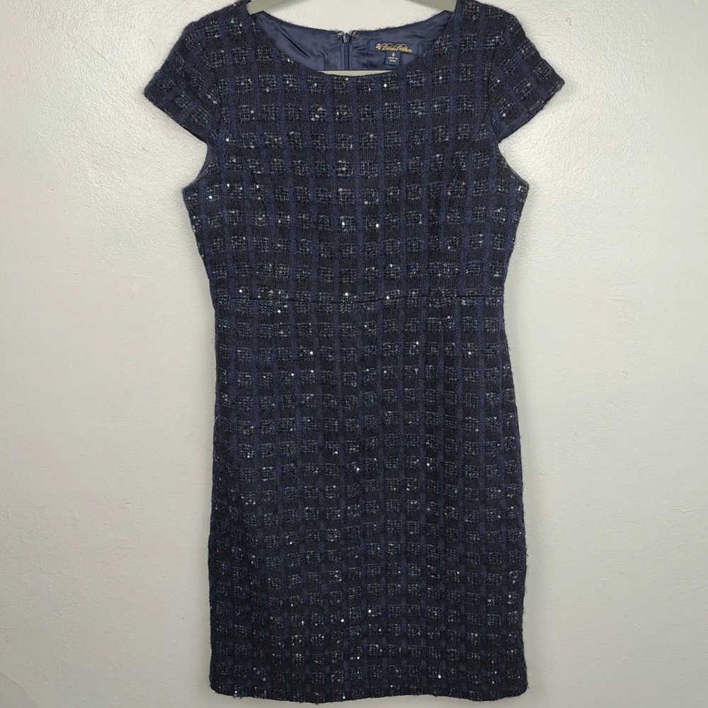 NWOT BROOKS BROTHERS NAVY TWEED SPARKLE DRESS 2